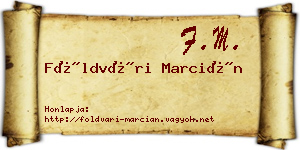 Földvári Marcián névjegykártya